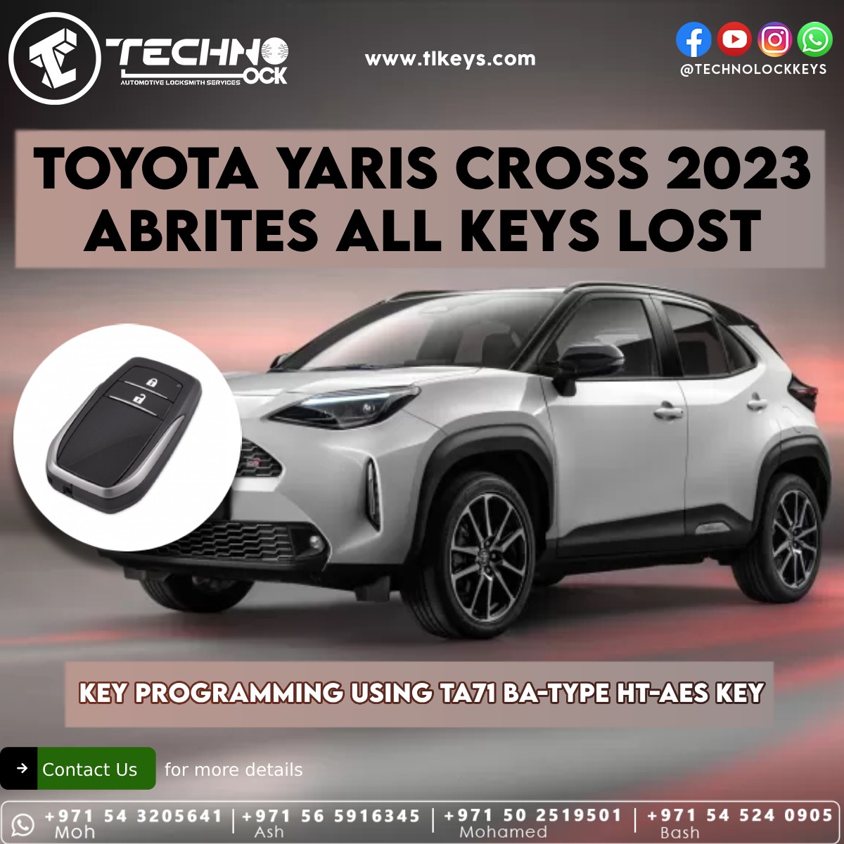 NEW ABRITES BA TYPE HT-AES KEY FOR TOYOTA VEHICLES AVAILABLE!