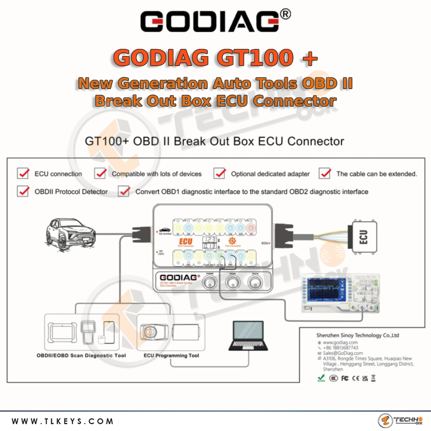 GODIAG-GT100-Hardware-Connection-Diagram