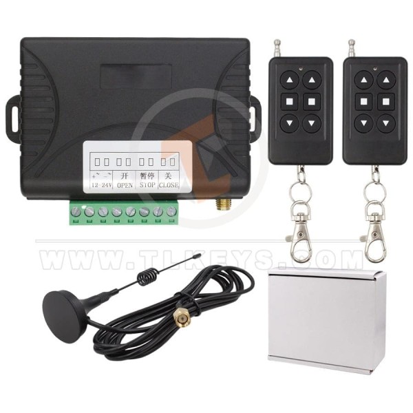 Long Range 3 12V DC Channels Receiver + 2pcs Gate Remote Control Remote Type Garage Gate Remote
