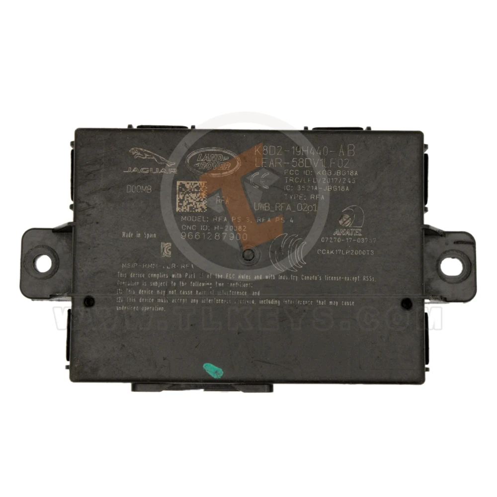 Used jaguar land rover kvm rfa module k8d2 19h440 ab lr17091 back