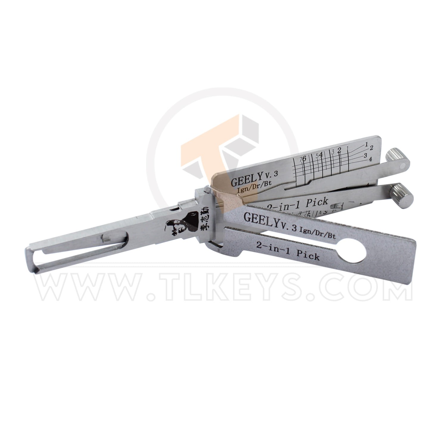 Original Lishi GEELY v.3 Ign/Dr/Bt 2 in 1 Decoder Status Genuine