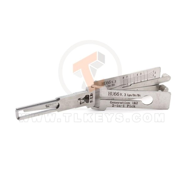 Original Lishi lock Pick car key Decoder 2-in-1 HU66 V.3 Blade Profile HU66