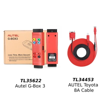 Câble AUTEL TOYOTA 8A d'origine + G-box 3 Toutes les touches perdues