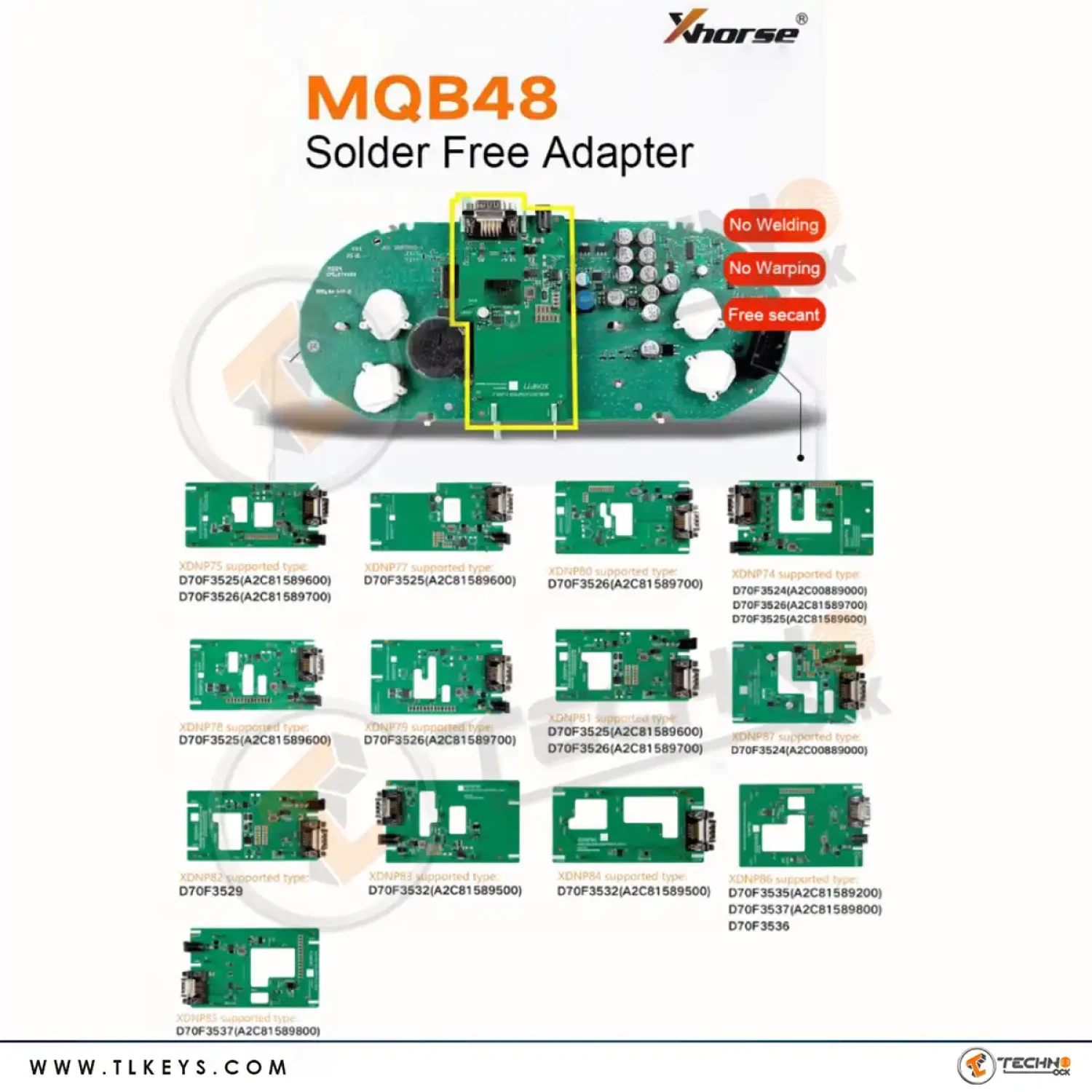 Xhorse XDNPM3GL MQB48 Solder-Free Adapters