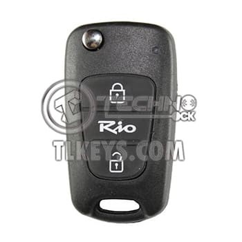 KIA Rio 2010-2013 Flip Remote Key Shell 2 buttons Aftermarke Battery Type CR2025 - thumbnail