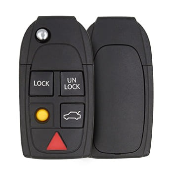 Volvo Flip Key Remote Shell 5 Buttons Aftermarket Brand Battery Type CR2025 - thumbnail