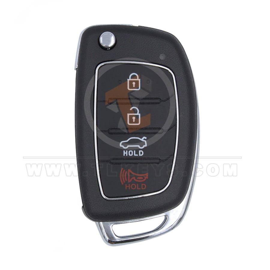 Hyundai 2014 2019 Flip Key Remote Shell 3+1 buttons Sedan Trunk Panic Button Yes