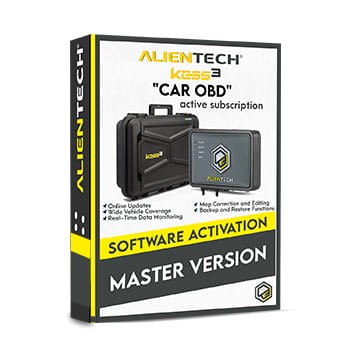 Alientech Master version "CAR OBD" and active subs Battery Type CR2025