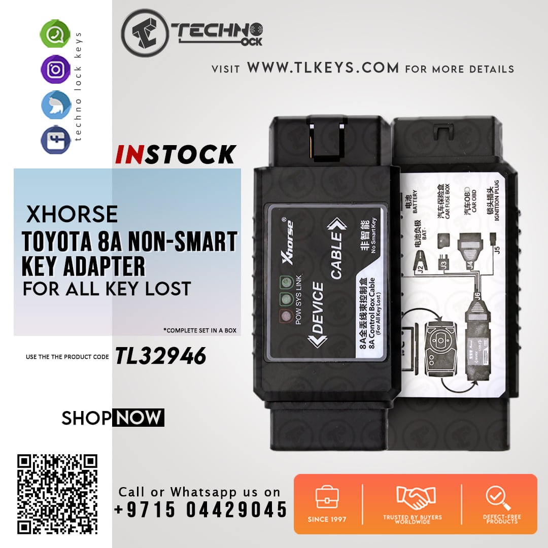  XHORSE TOYOTA 8A NON-SMART KEY ADAPTER FOR ALL KEY LOST