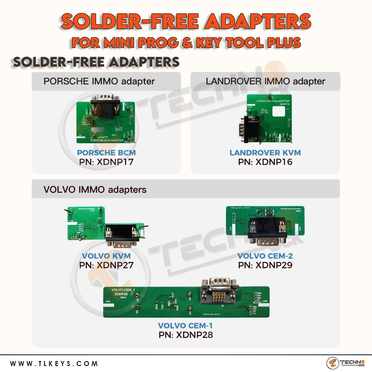 Xhorse Solder-free PORSCHE LANDROVER VOLVO Adapters