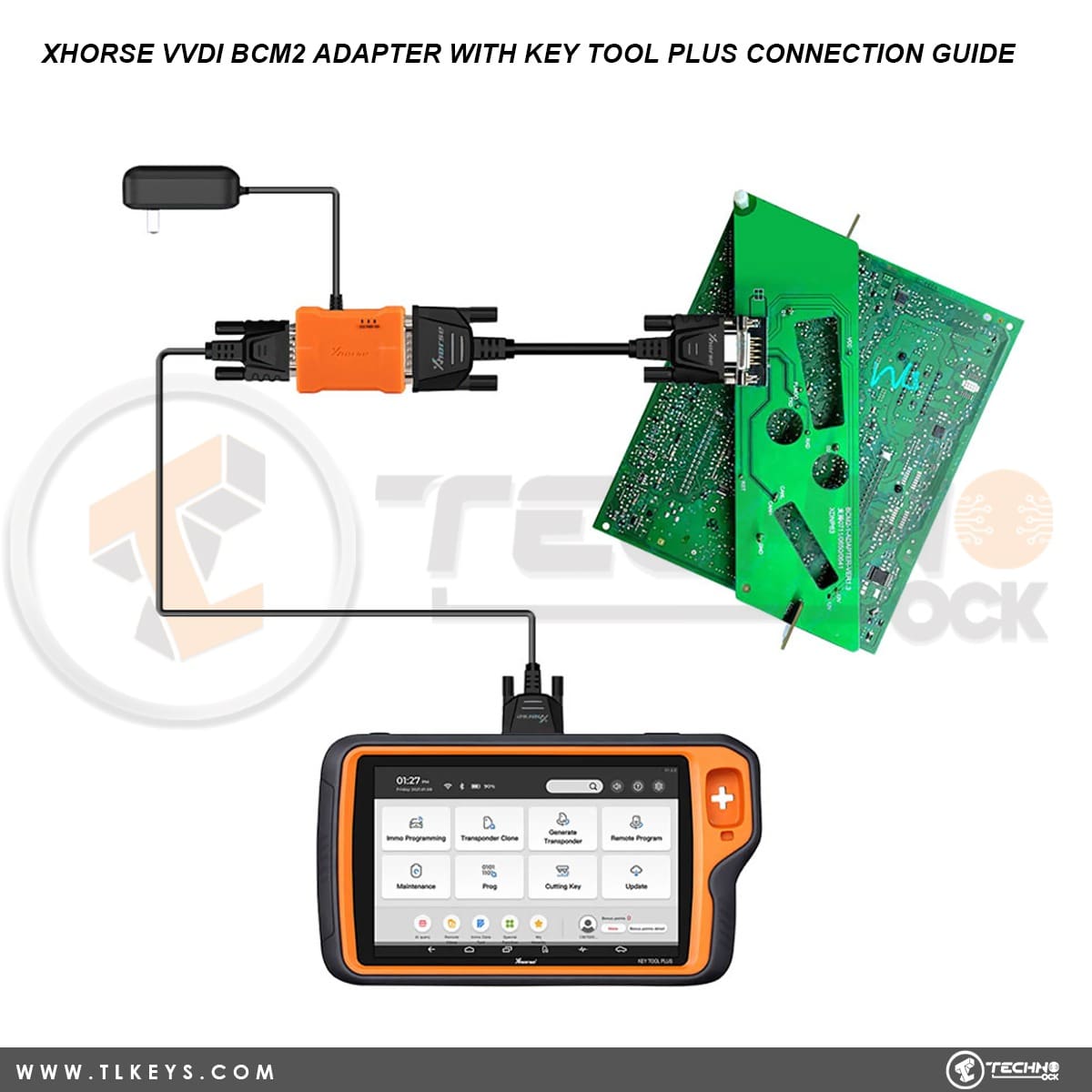 Connect Xhorse AUDI BCM2 adapter with 