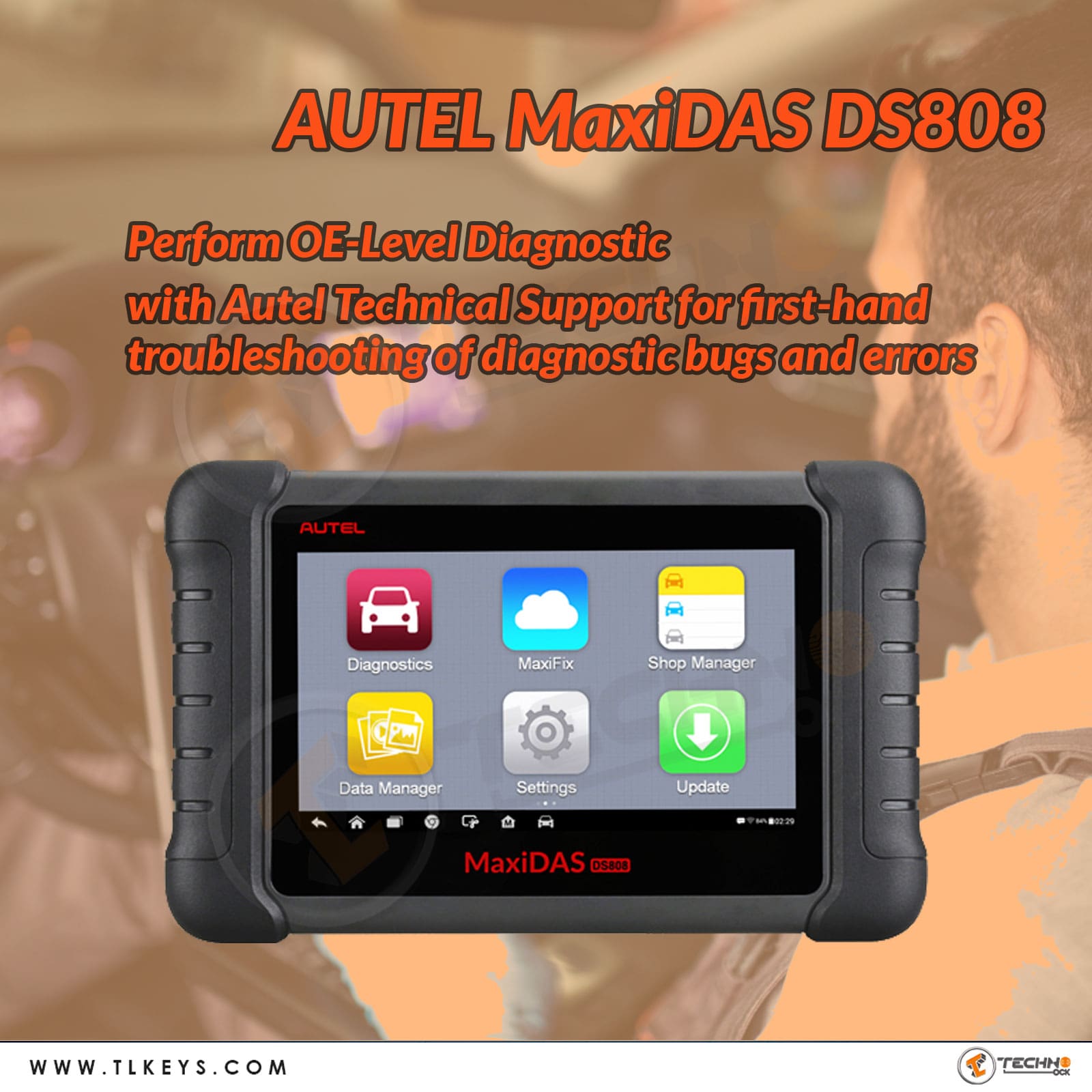 Autel Maxidas DS808 Automotive Diagnostic Tool OBD2 Scanner