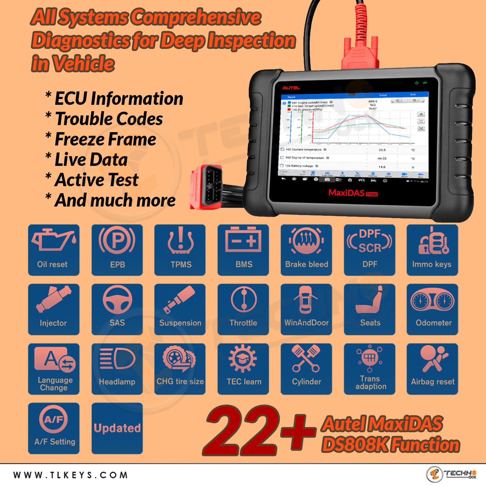Autel MaxiDAS DS808K Tablet Diagnostic Tool