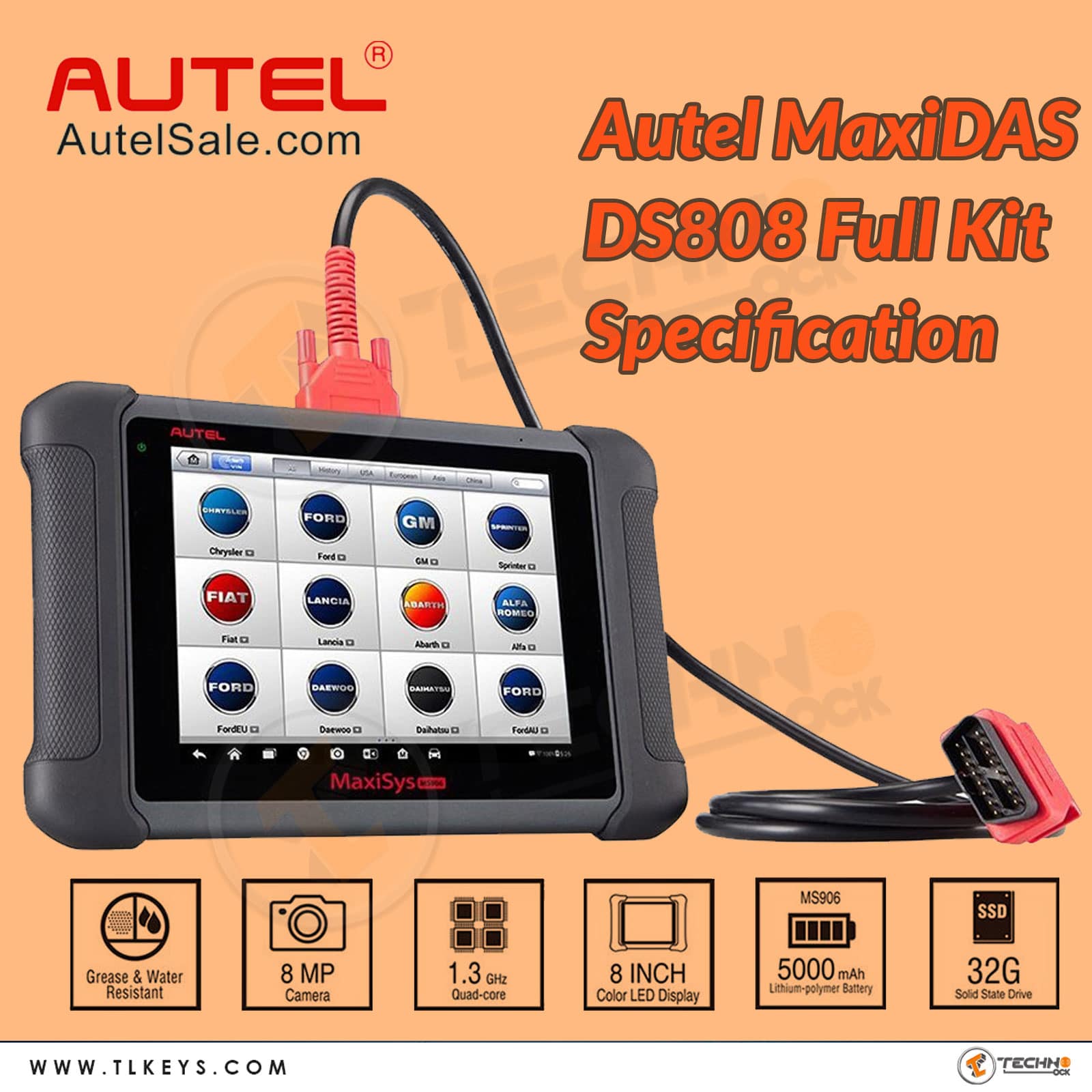 AUTEL MaxiDAS DS808K DS808 Full Set KIT Tablet