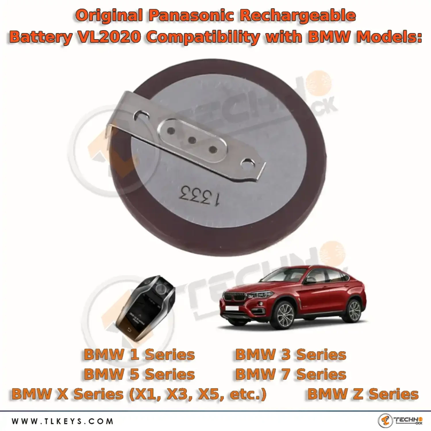 Elevate the Performance of Your BMW Key Fob with the Genuine Panasonic VL2020 Rechargeable Battery