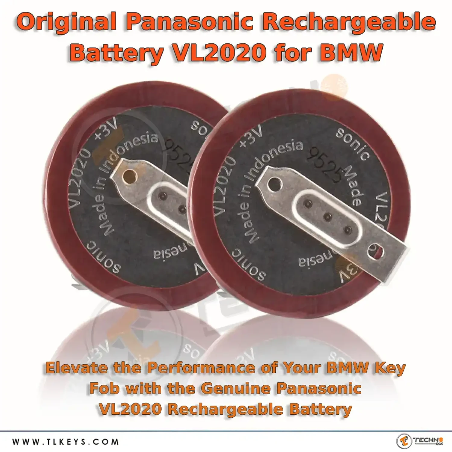 thumbnail image 2 of 2x Panasonic VL2020 Batteries For BMW Key Fobs – Genuine, Rechargeable 2 of 3