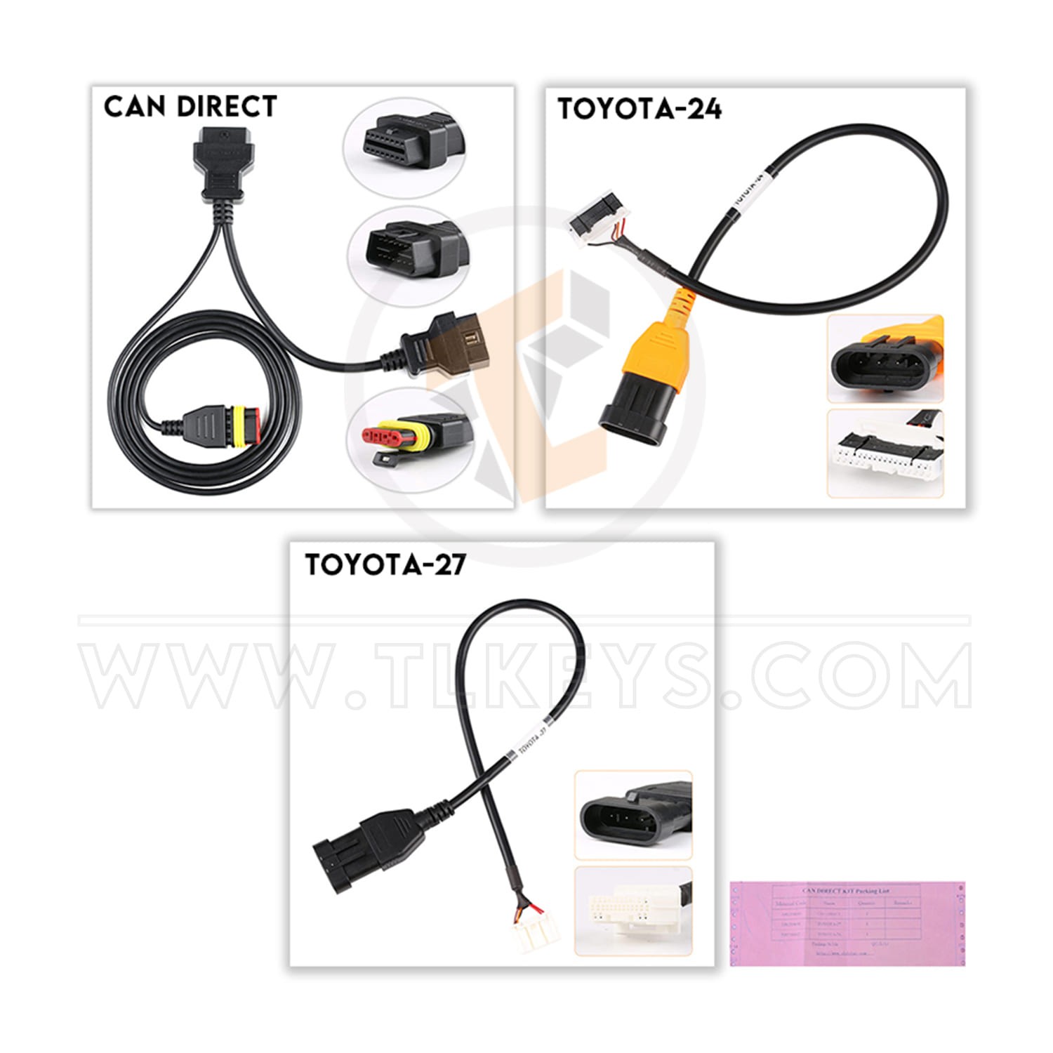 cables OBDSTAR CAN Direct Kit with Toyota-24 & 27 Cable W