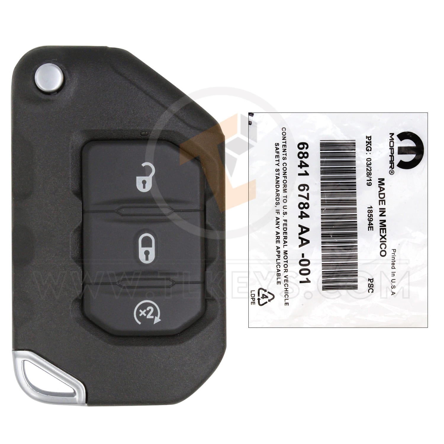 68416787AD Genuine Jeep Flip Key Remote Transponder Chip ID 4A
