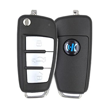 Keydiy KD B02-3 clé rabattable à distance 3 boutons pour boutons métalliques de Type Audi