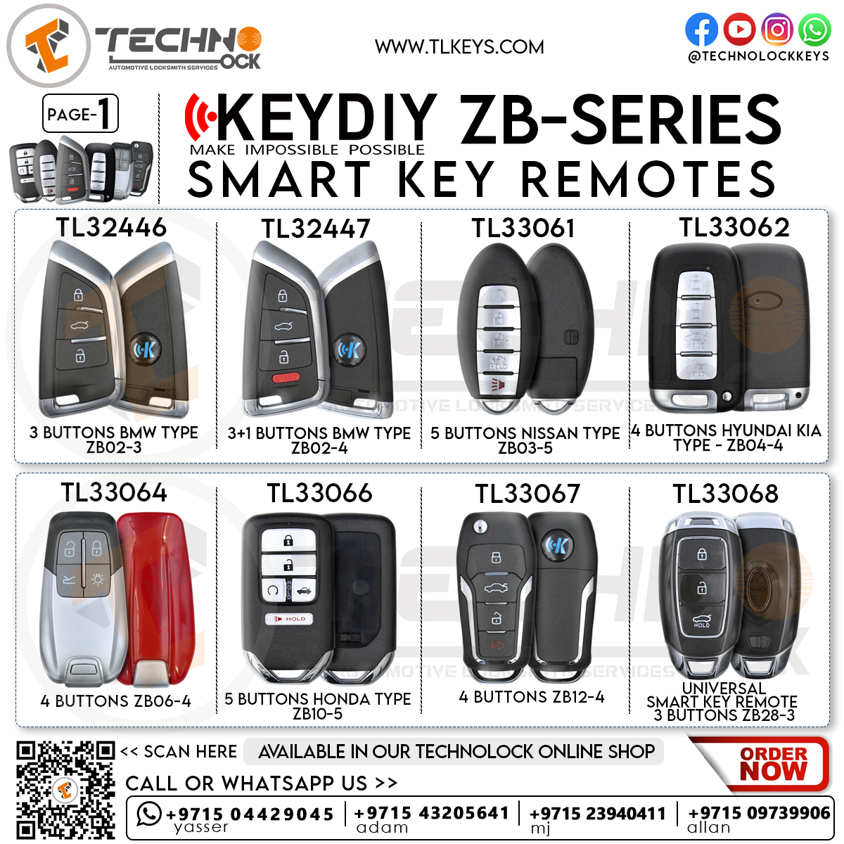 KeyDiy KD Smart Key Remote BMW Тип ZB02-4 - Technolock