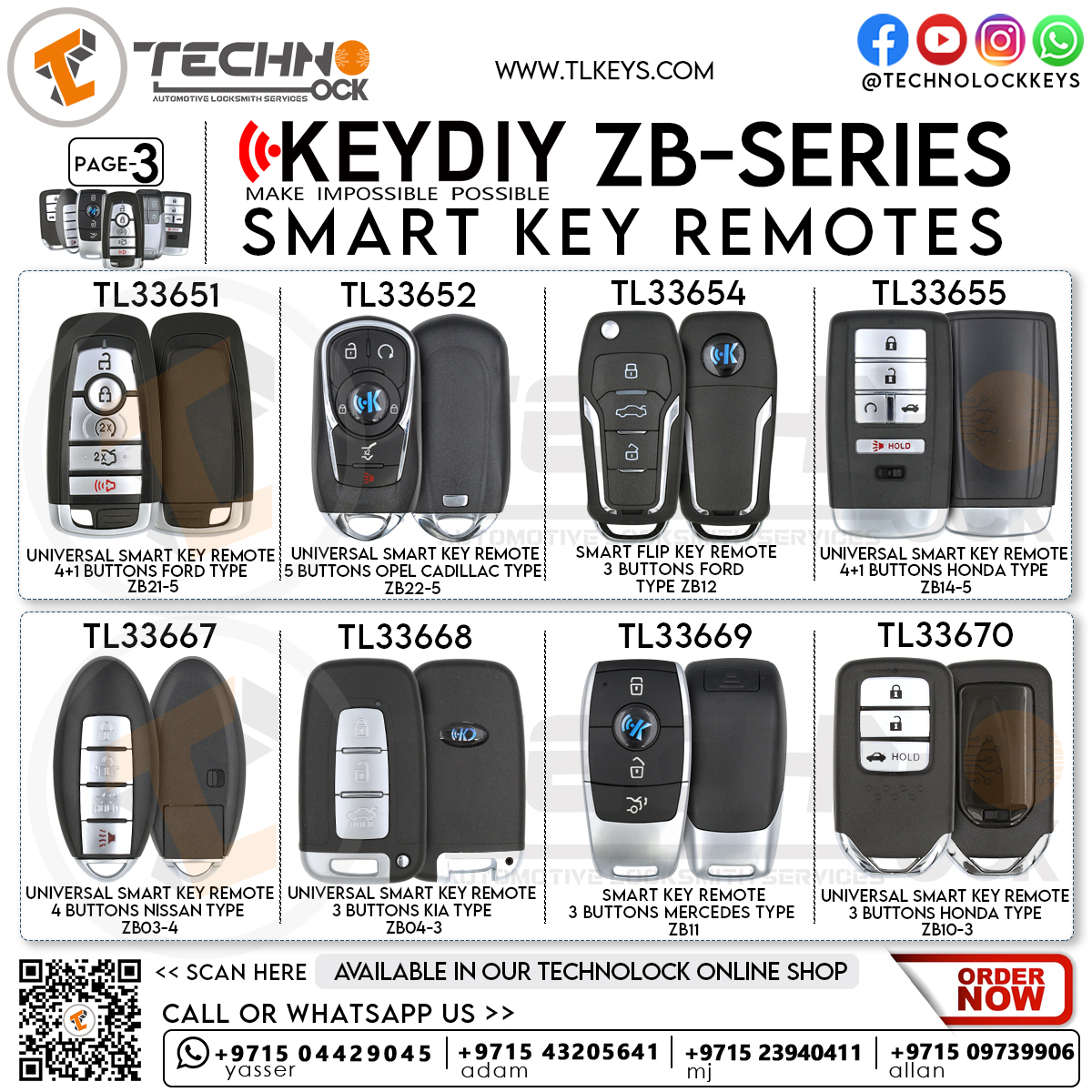 KD ZB Universal Key Remote Collection 3