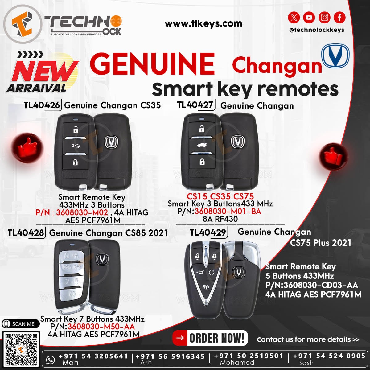 New Genuine Changan Arrival: Smart Key Remote