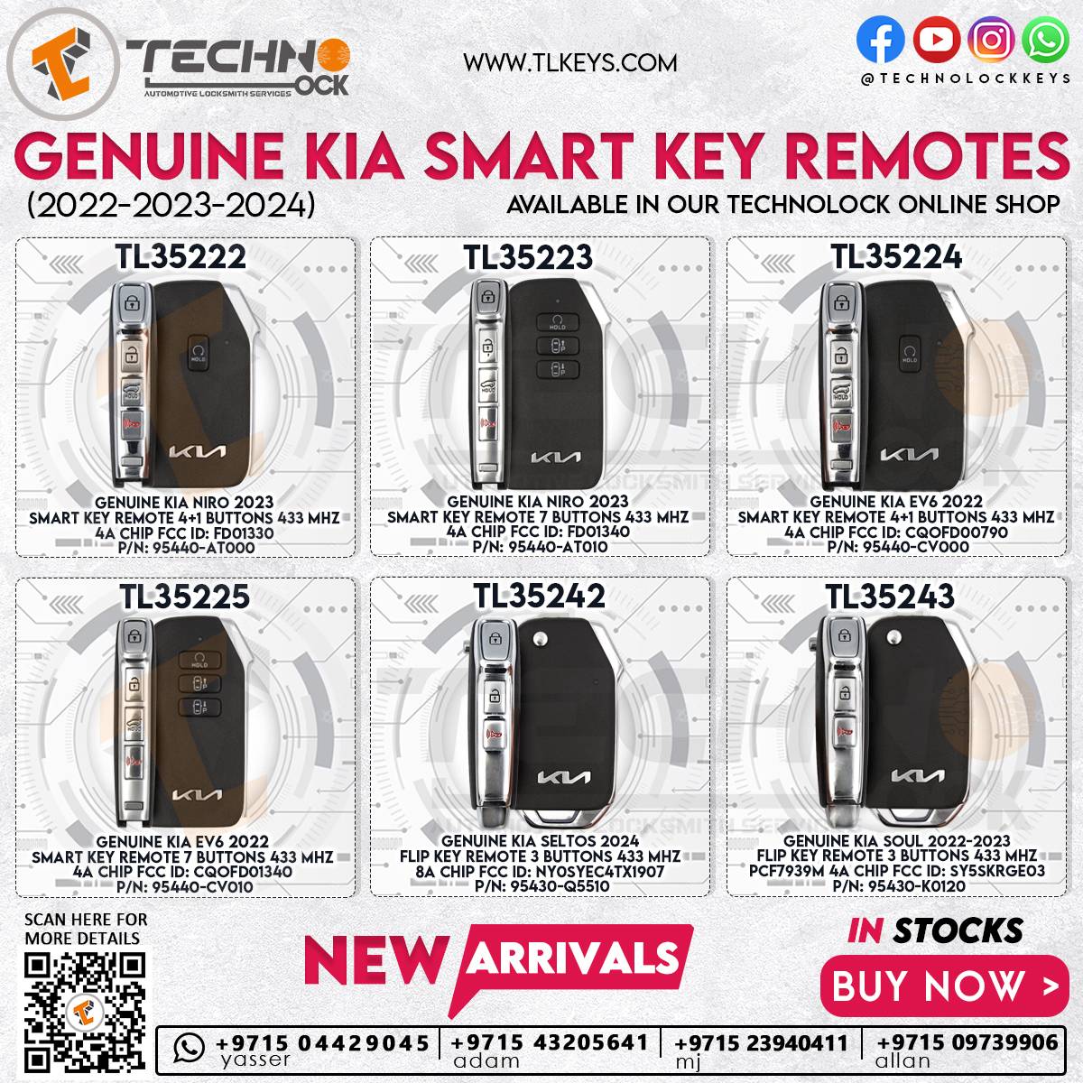 Remotes And Keys OEM New Kia Smart Key Fob PN FCC