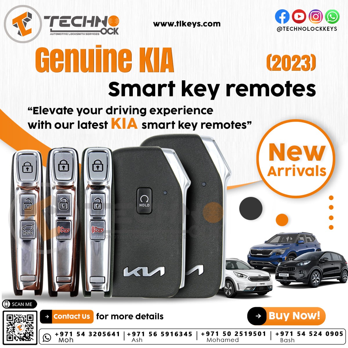 Genuine KIA smart key remote for 2023, showcasing modern design and advanced features.