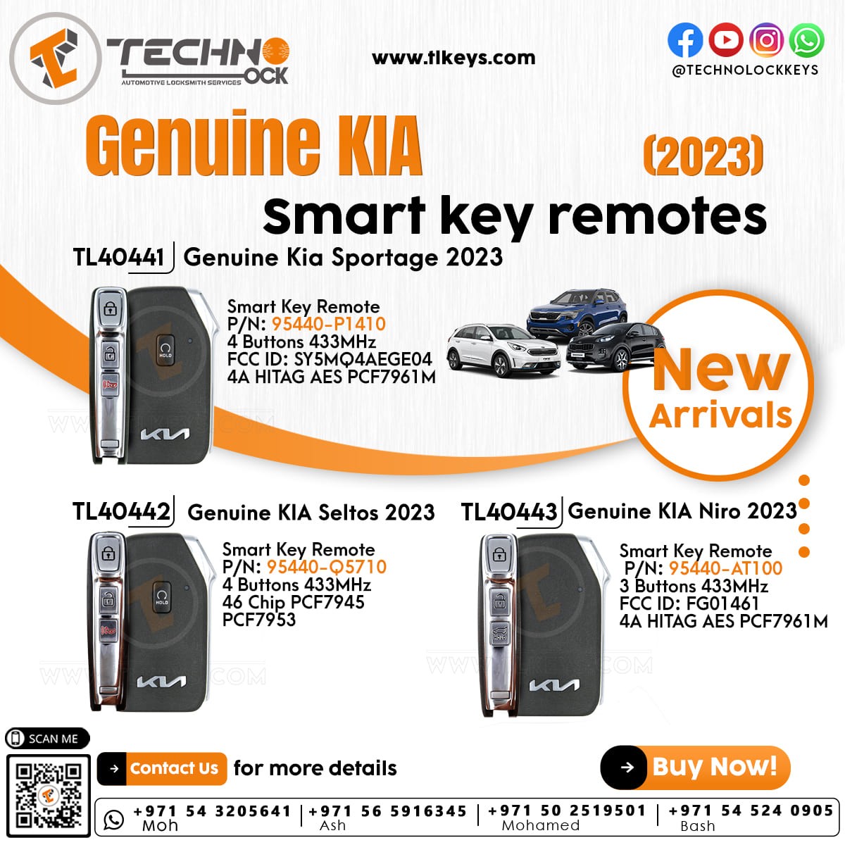 Image of a genuine KIA smart key remote for 2023, enhancing the driving experience