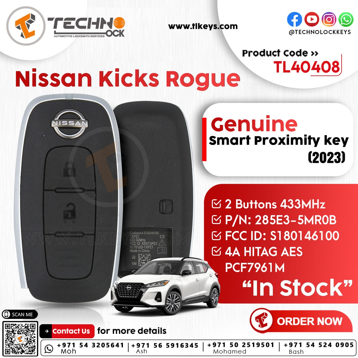 Genuine Nissan Kicks Rogue Smart Proximity 2023 P/N: 285E3-5MR0B