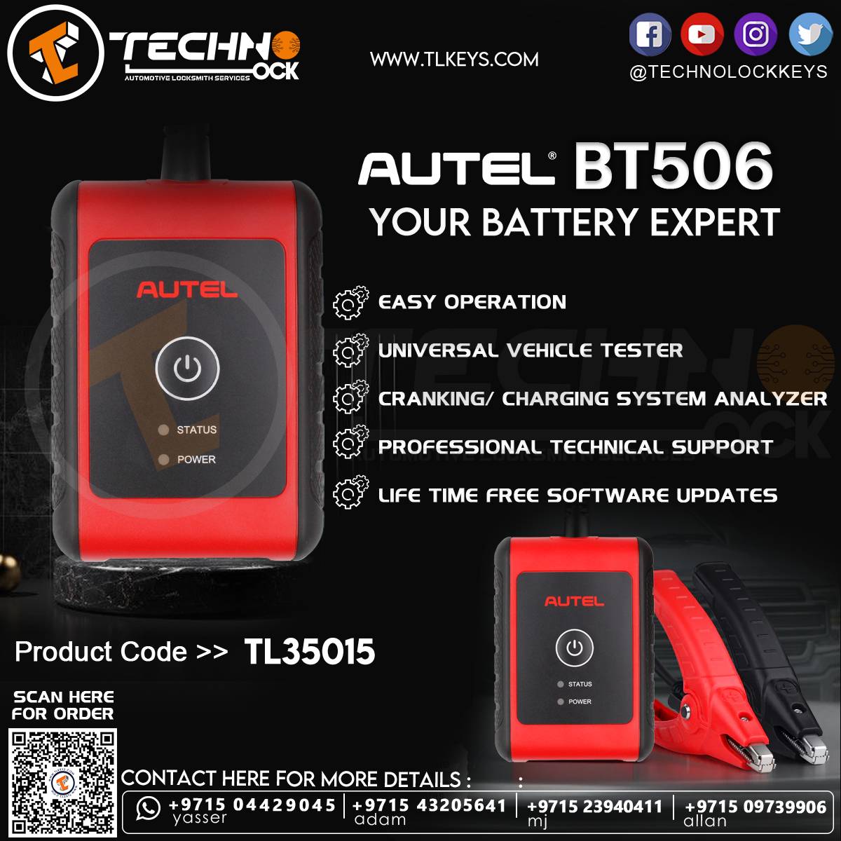  BT506 is a battery tool and electrical tester battery analyzer