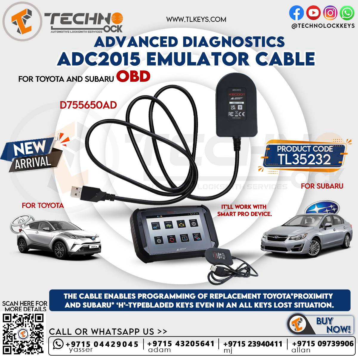 ENABLES PROGRAMMING OF REPLACEMENT with OBD