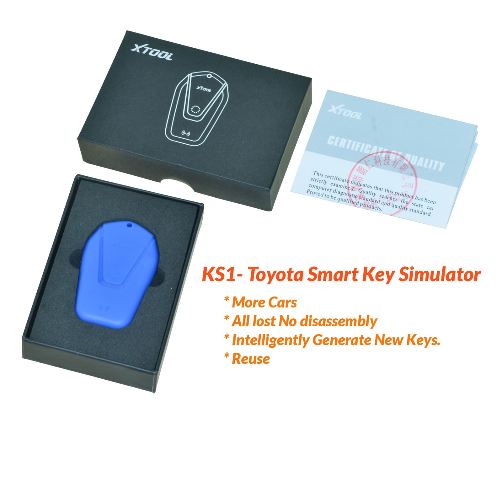 Xtool KS-1 supports Toyota / Lexus all keys need not disassemble, five-in-one simulation card to generate keys.