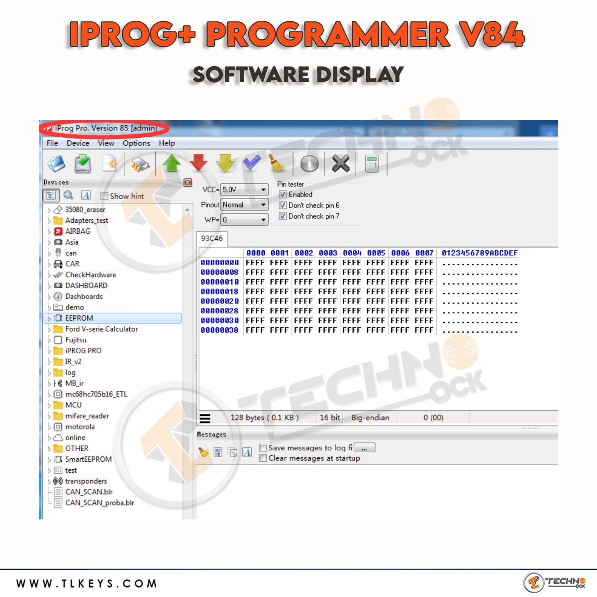 IPROG+ Programming Software Display