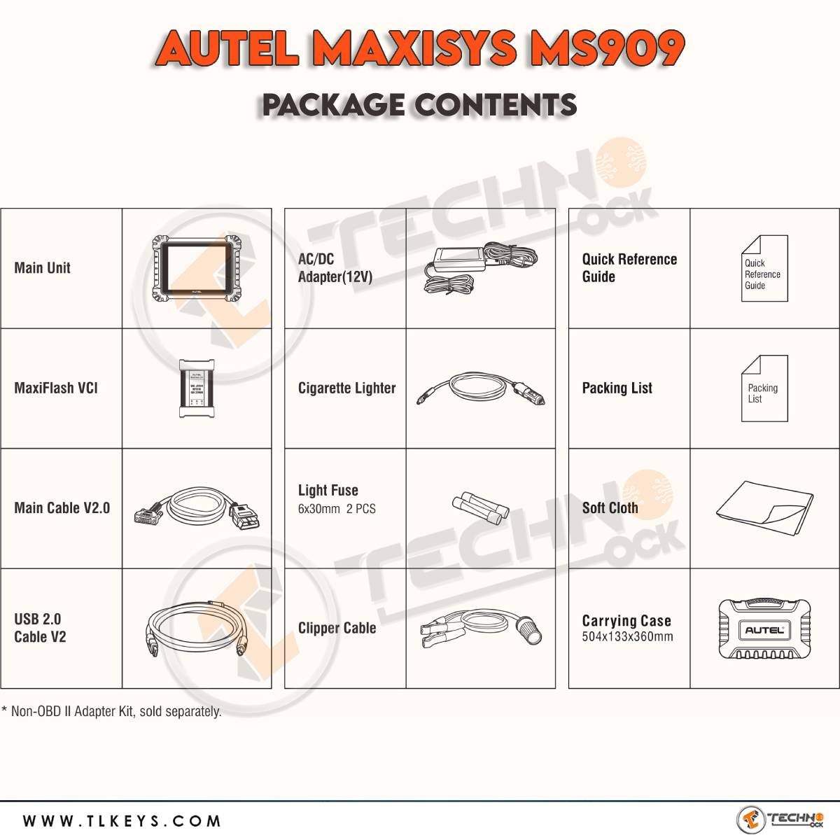 Autel MaxiSys MS909 Package Contents