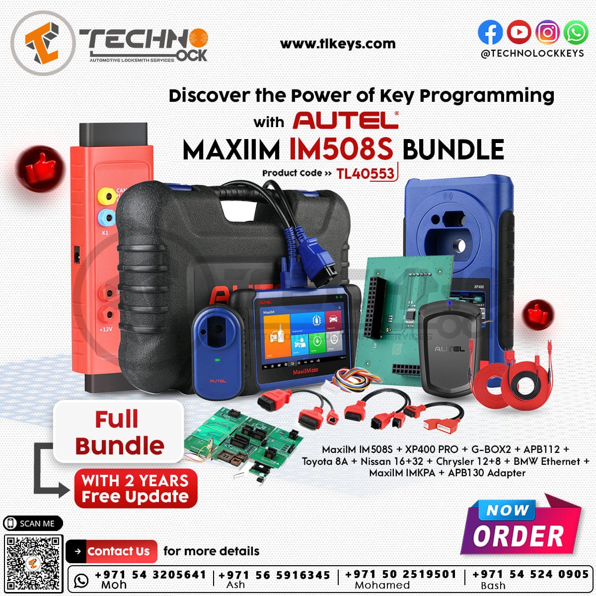 Autel MaxiIM IM508S Key Programming Service Tool Device With 2 Years Update Full Package Bundle