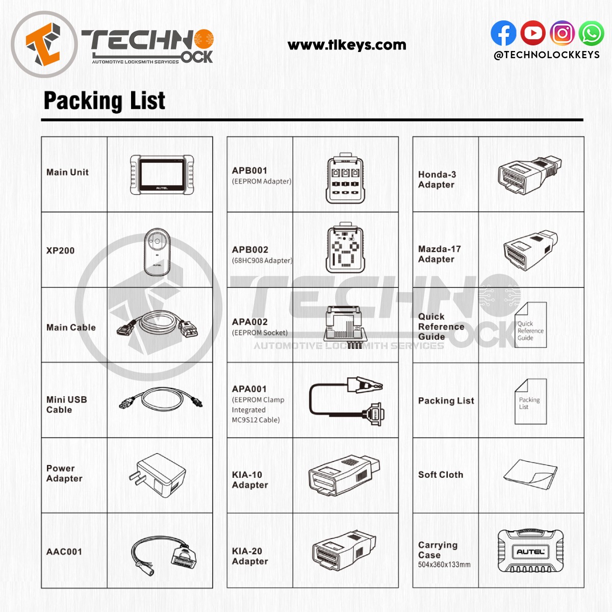 Autel MaxiIM IM508S Full Package Bundle Packing List