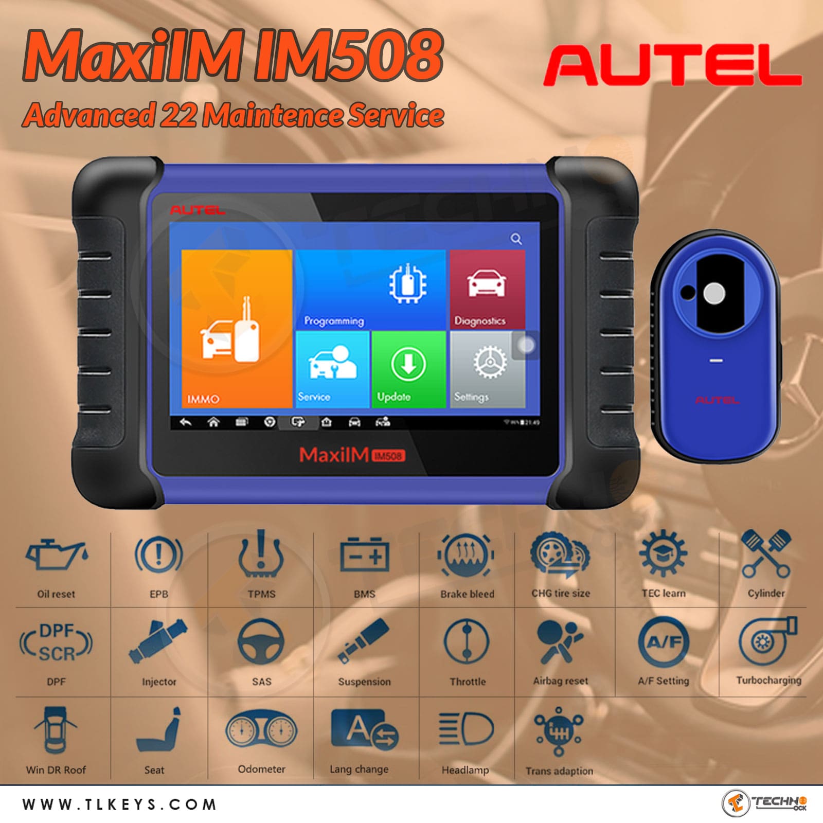 Original Autel MaxiIM IM508 Advanced IMMO & Key Programming Tool Plus XP400 Pro Key and Chip Programmer Key Programming Tool