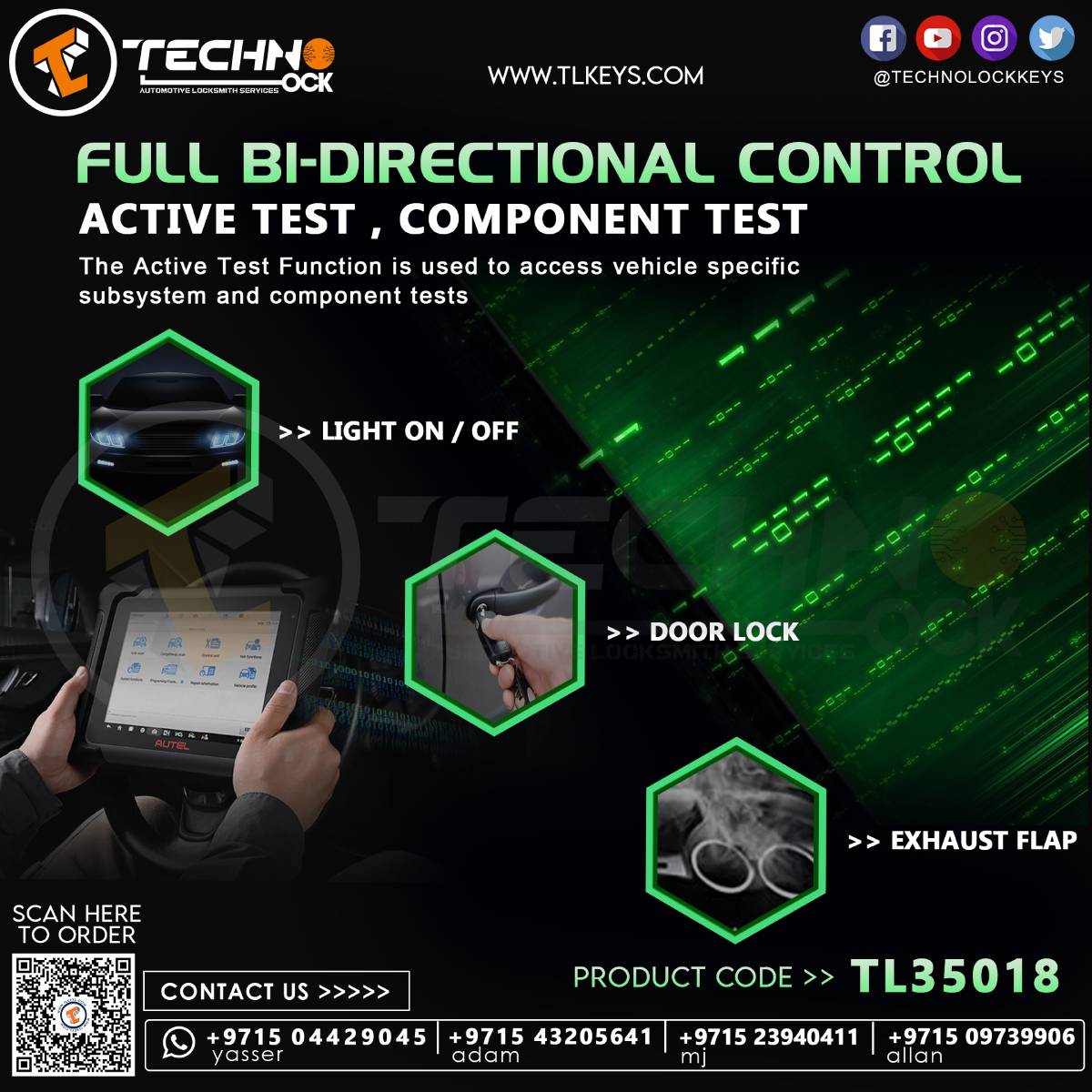  FULL BI-DIRECTIONAL CONTROL ACTIVE TEST, COMPONENT TEST
