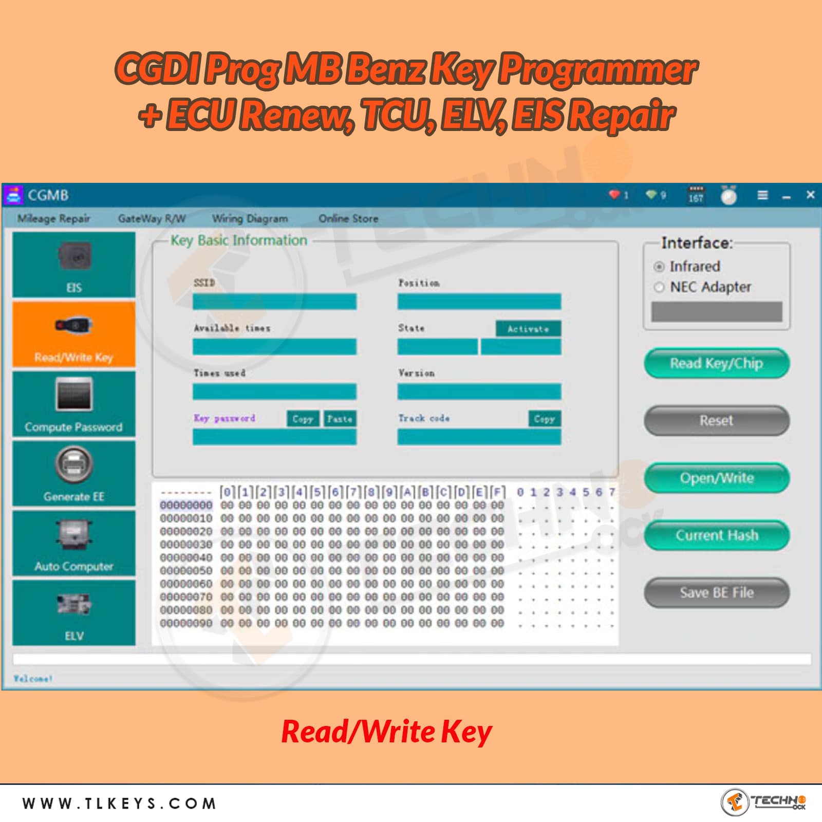 CGDI Prog MB GDI Prog MB Read / Write Key