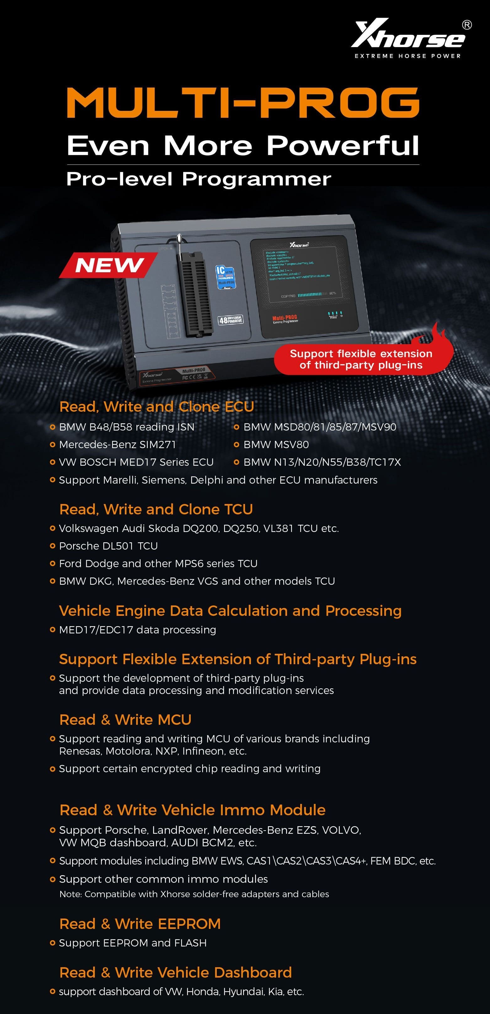 New Xhorse XDMPG0GL Multi Prog Multi-Prog Programmer ECU Gearbox Programmer Update Version of VVDI Prog