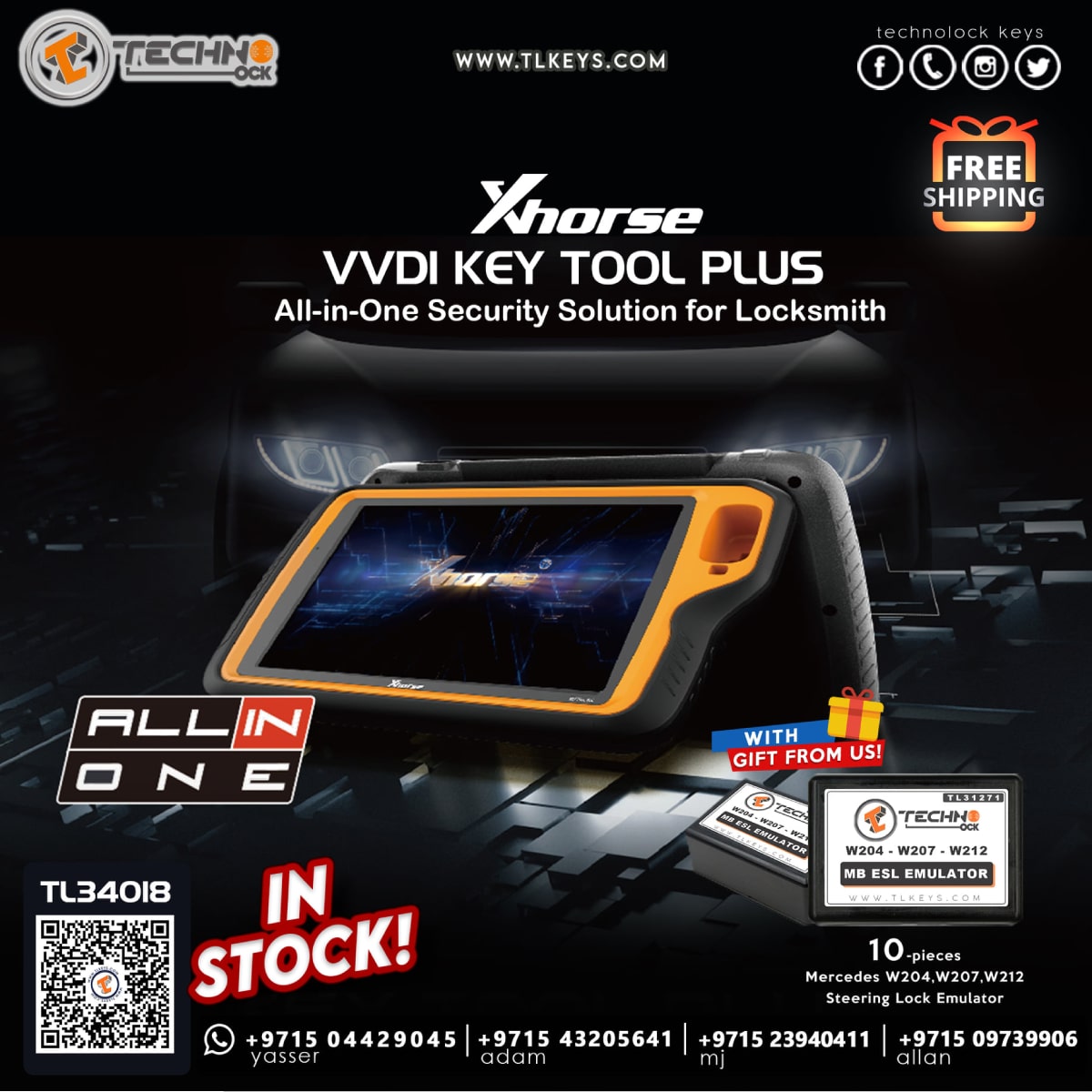 Xhorse VVDI Key Tool Plus Pad Device &10 Piece Mercedes Benz ESL ELV Emulator