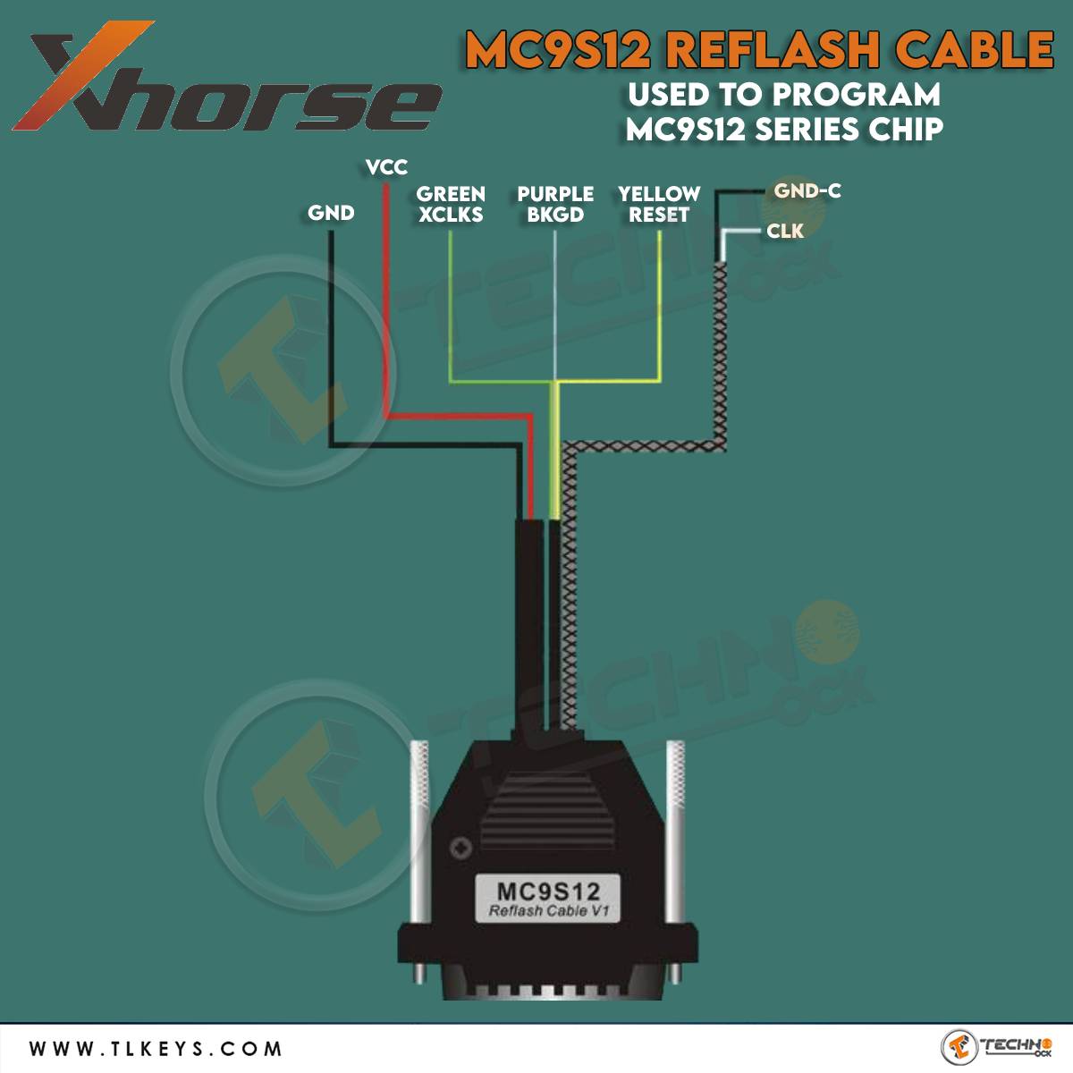VVDI Prog Cable connect to MC9S12 Flash Cable
