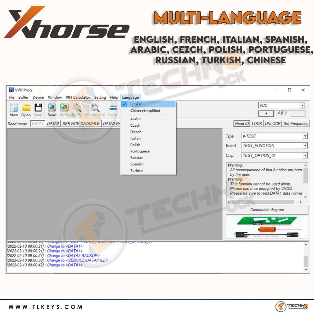  Xhorse VVDI PROG Support Multi-Languages