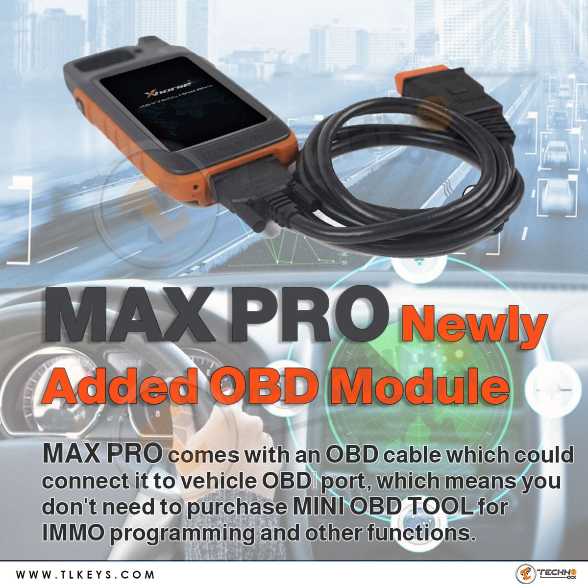  MAX PRO comes with an OBD cable that can plug into the vehicle's OBDⅡ port