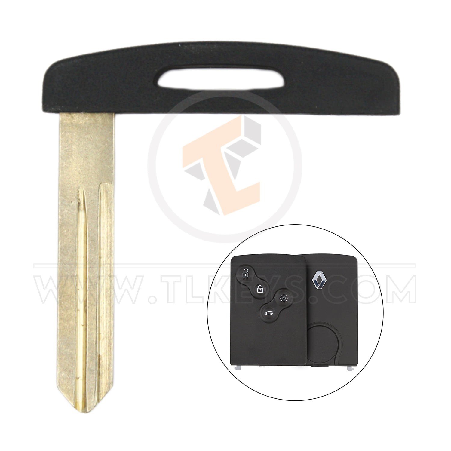 Renault Clio Megane Safrane 2008-2012 Key Remote Card Emergency Key Status Aftermarket