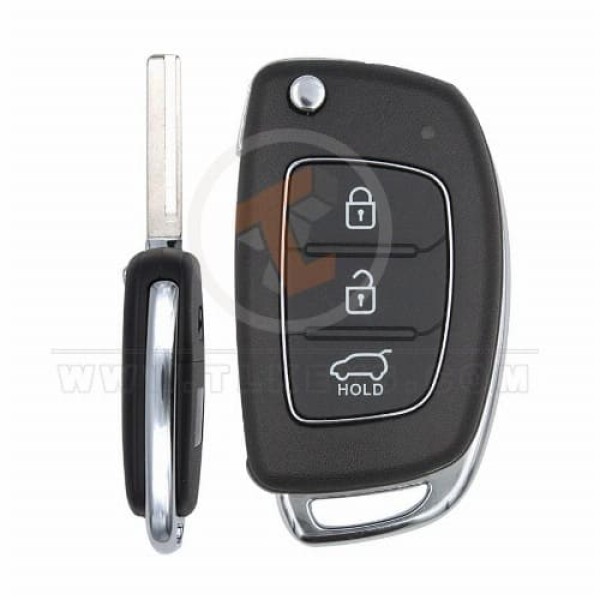 hyundai 2014 2019 flip key remote shell 3 buttons with left groove laser blade main 34165 - thumbnail