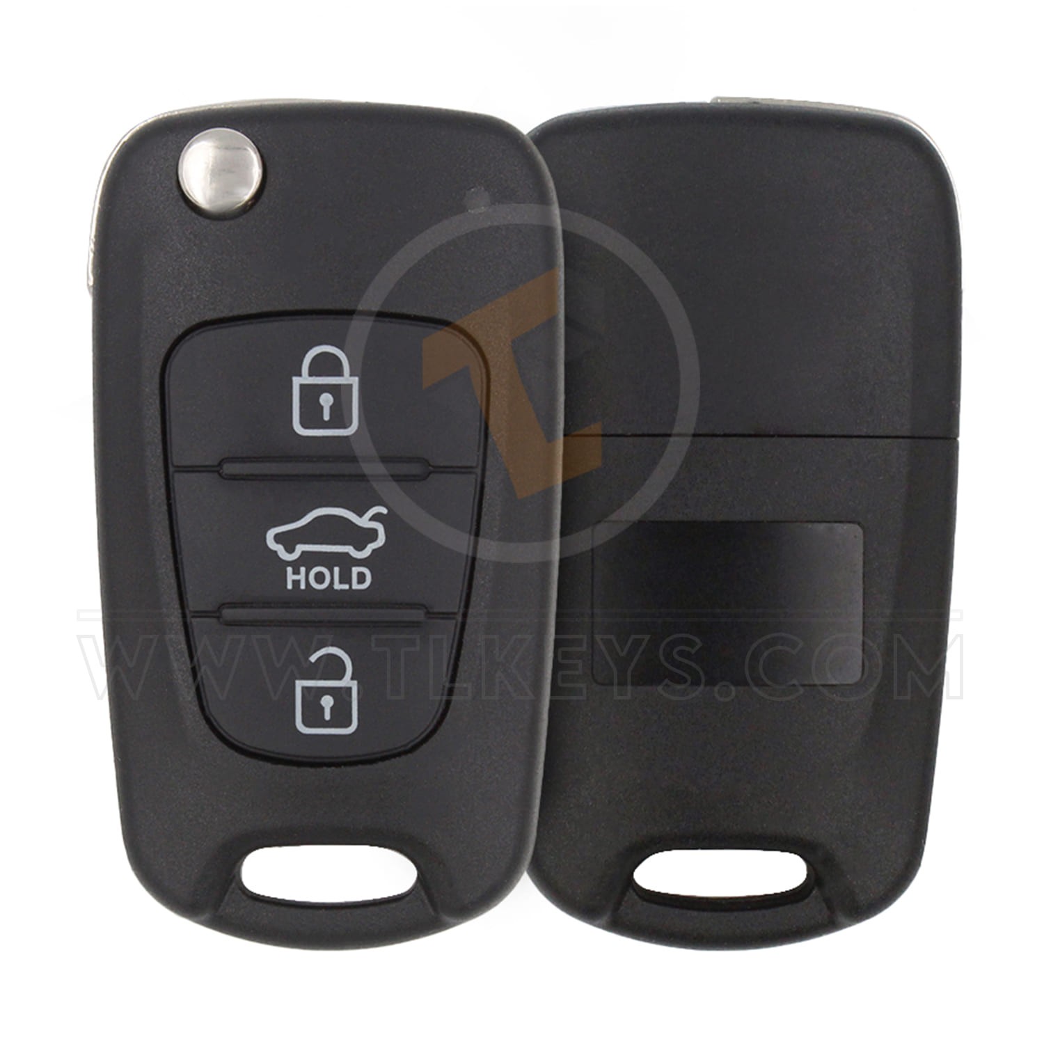 Hyundai flip key remote shell 3buttons with sedan trunk left laser blade aftermarket 34864 2