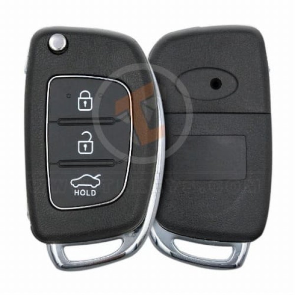 Hyundai Sonata 2012 2016 Chrome Flip Key Remote Shell 3 buttons small trunk aftermarket main 25225 - thumbnail