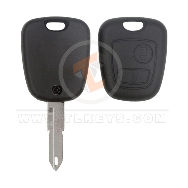 Fernbedienungsgehäuse für Hauptschlüssel für Peugeot 206 2003–2009, 2 Tasten, Aftermarket-Ferngehäuse, Typ Kopfschlüssel-Ferngehäuse